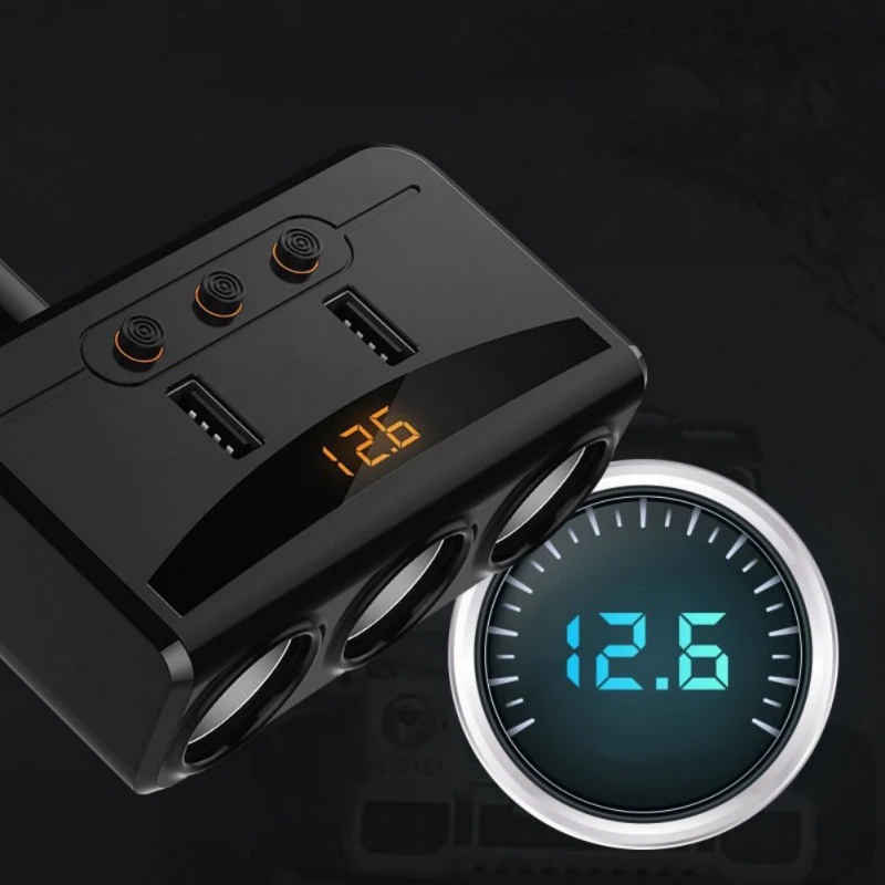 2 USB зарядное устройство + двойные розетки автомобильного прикуривателя