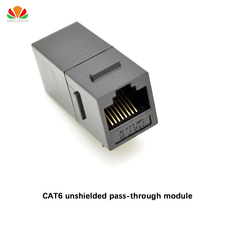 CAT6 unshielded pass through module Gold plated UTP network module RJ45