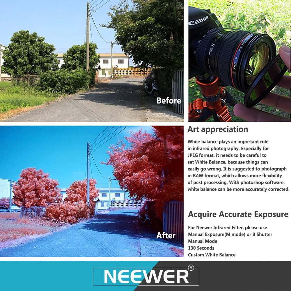 Neewer 4 шт 67 мм Инфракрасный X-Ray ИК набор фильтров: IR720/760/850/950 + чехол для NIKON D7100 D700 D5200 D5100 D500 D3300 D3200