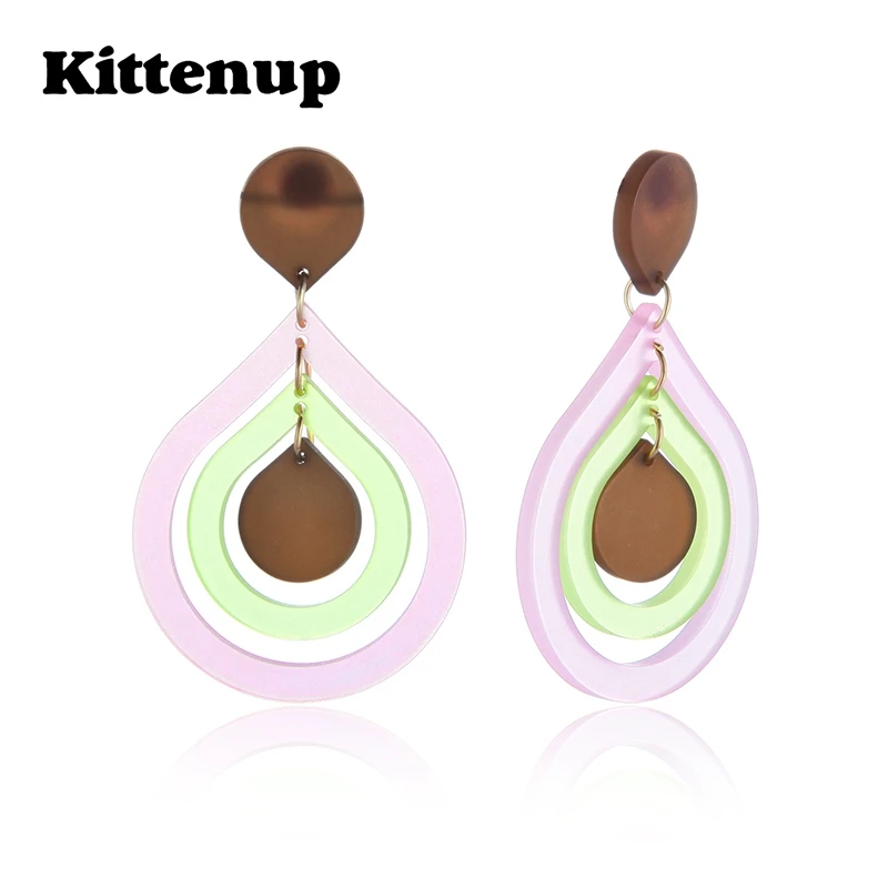 Kittenup модные Мода pinkycolor простой розовый серьги для Для женщин болтаются День