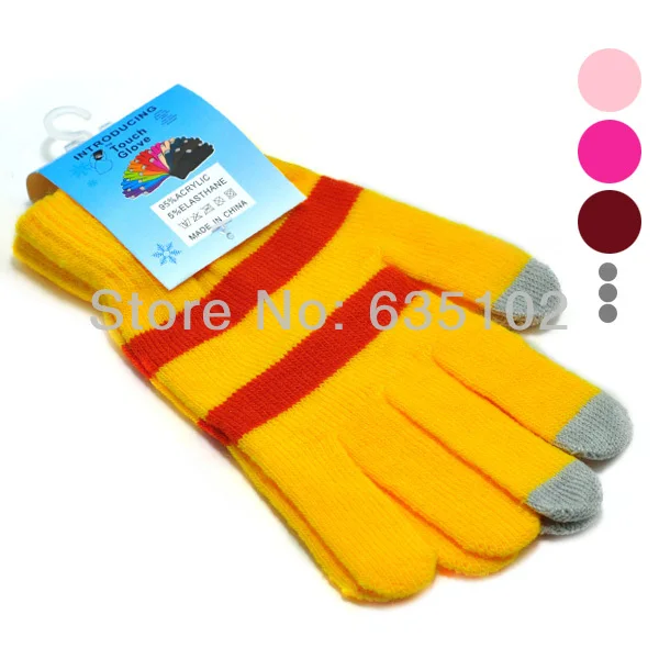 Stripe Gloves of Touch Screen for iphone 5 4 4S ipad ipod touch Other Mobile Phones free shipping | - Цена: 