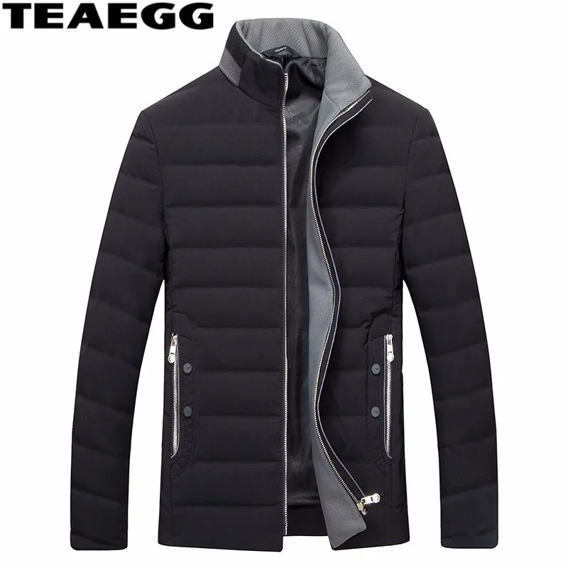TEAEGG Black Man down jacket Clothing Men's Winter Coat Park White Duck Down Warm Mens Jackets Outwear Plus size 5XL 6XL AL409