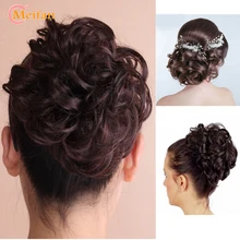 MEIFAN волосы булочки кудрявые грязные пончики шиньоны обертывание в конский хвост волосы хвост наращивание волос Высокая температура Синтетические поддельные волосы