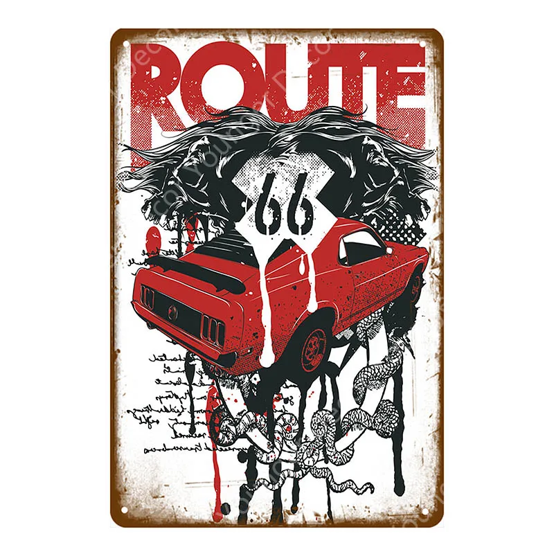 Mother Road Born To Ride металлические жестяные вывески для паба бара клуба гаража домашний декор настенные художественные таблички американский старинный Route 66 плакат - Цвет: YD6009G
