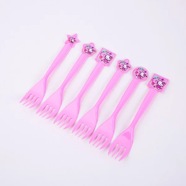 

10pcs Red Hello Kitty Party Supplies Knife fork Spoon Wedding Decoration Easter Decorations For Home Birthday Party Supplier
