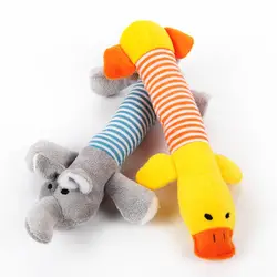 Мода собака плюшевые игрушки в полоску скрипучий звук Слон/Duck/Свинья Щенок писк жевать игрушка @ LS JY04