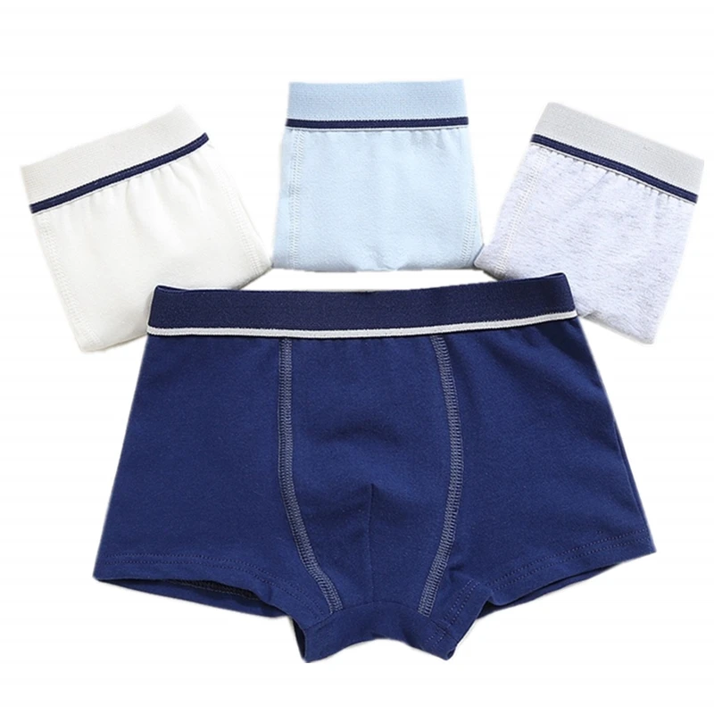

4pcs Panties for Boys Comfortable Cotton Kids Soft Solid Underwear Children Boxers Baby Bragas Calcinha Infantil Teenage Briefs