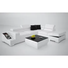 Белый l-образный маленький диван