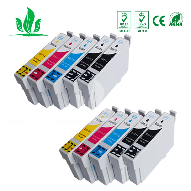 

10 x T0711 ink cartridge Compatible For Epson D78 D92 D120 DX4000 DX4050 DX4400 DX4450 DX9450 DX5050 DX6000 DX605 Printer ZH