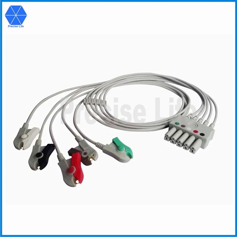 Compatible Infinity 5956458 ECG cable lead wire 5 leads with grabber 102 cm AHA |