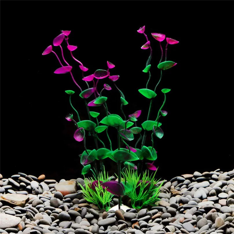 4 PCS Aquarium Plants Plastic Fish Plant Artificial Colorful Decoration Safe Decorations #4M09 (7)