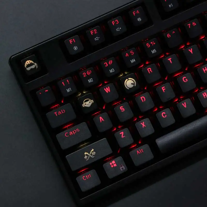 [Keycaps] 4 клавиши Overwatch gamer theme keysets подсветка OW keycaps ABS etched Keycap shine-сквозная для механической клавиатуры ANS - Цвет: LUCIO-only keycaps