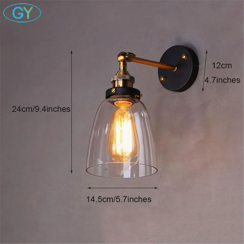 Винтажные Настенные светильники с антипригарным стеклом 100 240 В|arandela de parede|wall