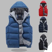Новинка, весна-осень, мужские двухсторонние Жилеты с капюшоном, куртки, пальто с хлопковой подкладкой, мужские повседневные жилеты W121