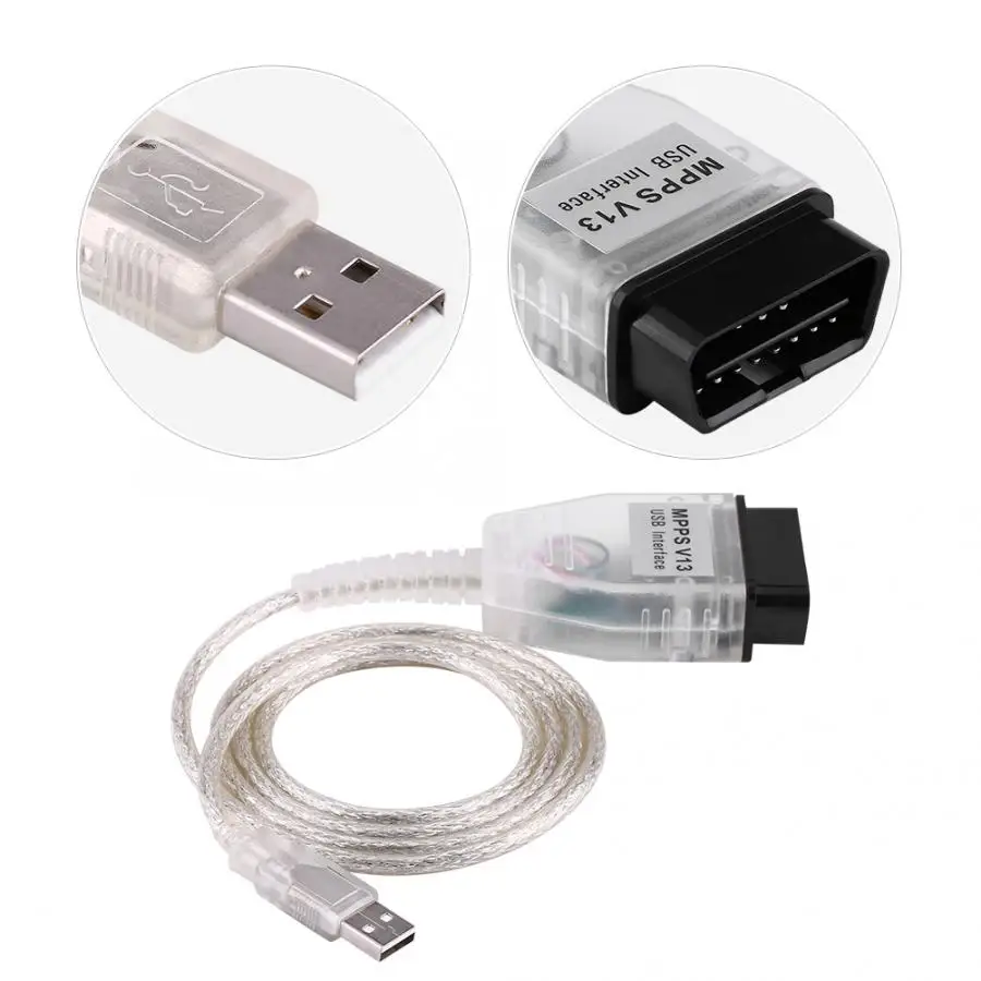 Зарубежный автомобильный SMPS MPPS V13.02 K + CAN OBD2 USB разъем Диагностический кабель