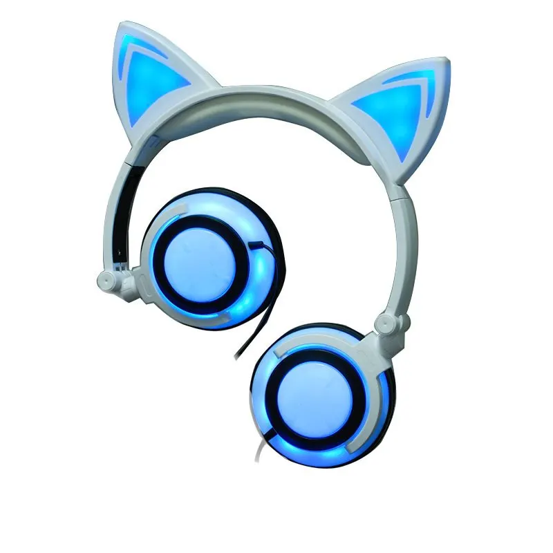 Gaming Headphone Computer Stereo Deep Bass Game Earphone Foldable Baby Kids Headset with Mic LED Flashing Light for PC Gamer