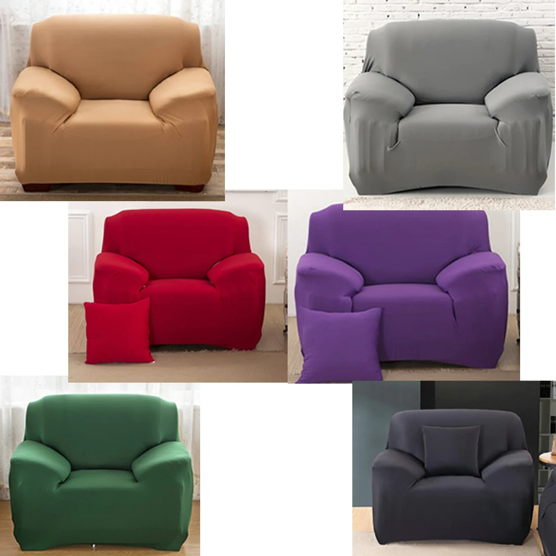 Hot Elastic Single Sofa Cover Solid Color Cover For Sofa Stretch Sofa
