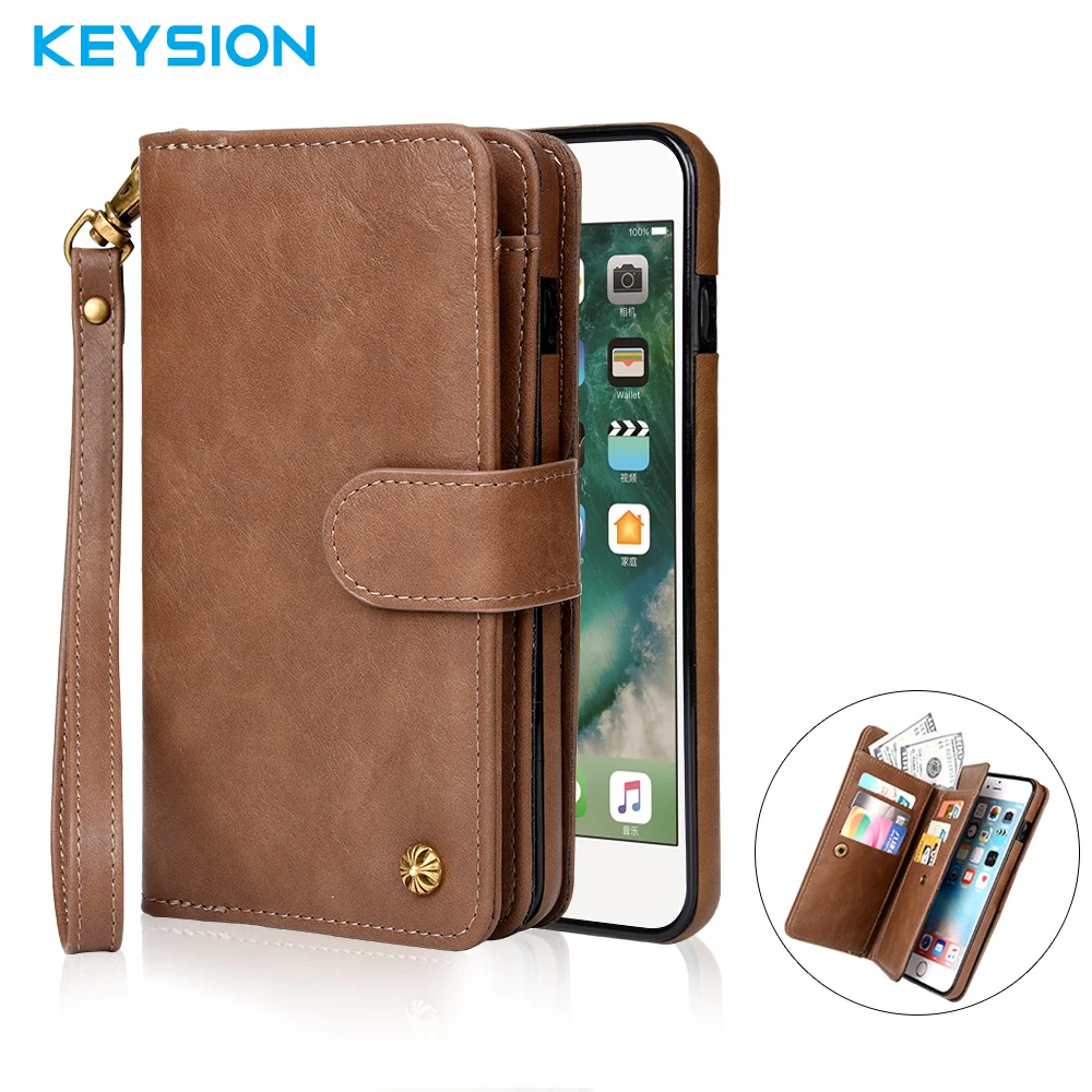 bilder für Keysion Luxus Echtes Leder-kasten für iPhone 6 6 S 6 P 6 SPlus Multi 2 in 1 Fall Flip Phone abdeckung bilder für Keysion Luxus Echtes Leder-kasten für iPhone 6 6 S 6 P 6 SPlus Multi 2 in 1 Fall Flip Phone abdeckung