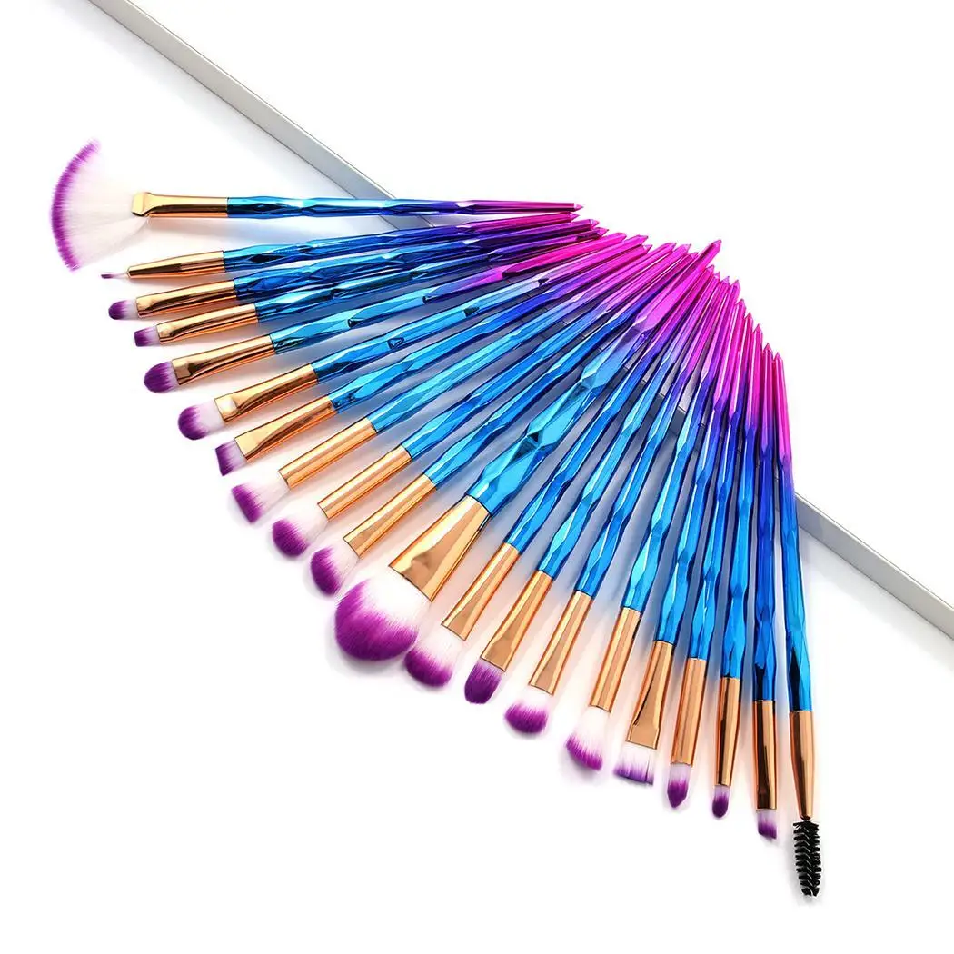 

20Pcs Multicolor Makeup Brush Set Eyebrow Powder Foundation Cosmetic Tool 20.5cm/8.07inch Home, Salon, etc