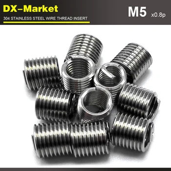 

m5*2D *0.8P , 100pcs , thread repair fasteners , 304 stainless steel threaded sleeve