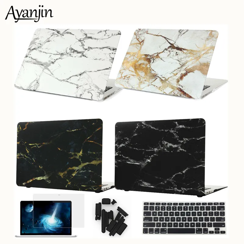 new Marble Texture Case for Macbook Pro 13 15.4 For Apple Macbook Air 13 Pro Retina 11 12 laptop cove with Touch Bar a1989 a1990
