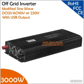 

New Economical 3000W Off Grid Inverter 12V DC to AC 110V/220V Modified Sine Wave Converter with Dual USB Output