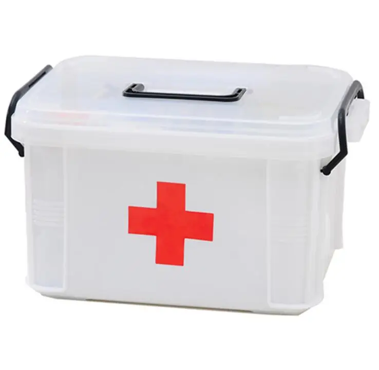 

Family with handle extra large medicine box Multi-layer emergency storage box health storage box household plastic medicine box