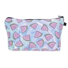 Who Cares 3D Printing Fruit Maleta De Maquiagem Cosmetic Bag Women Neceser Portable Make Up Bag Organizer Travel Toiletry Bag