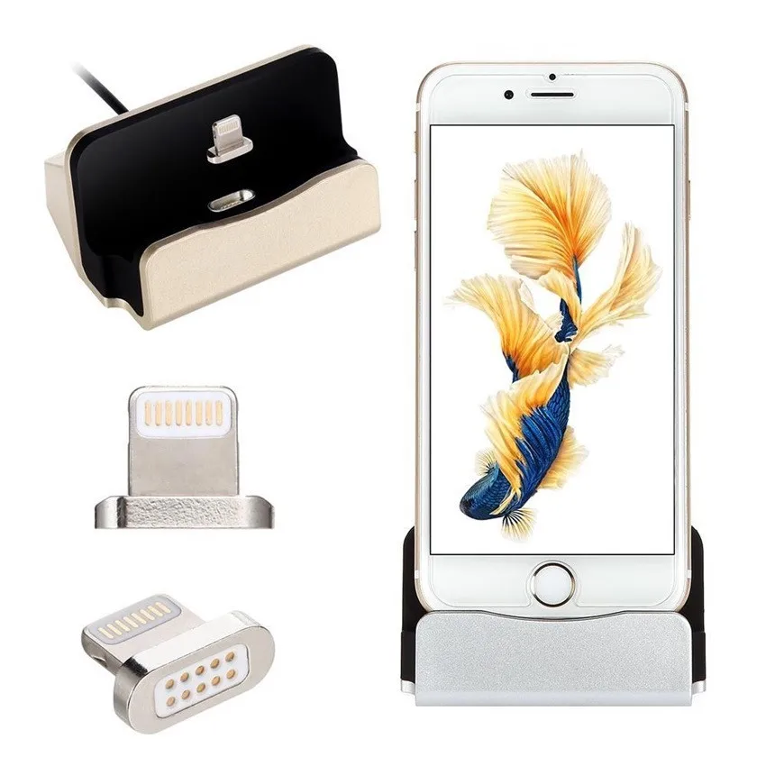 Magnetic Adsorb Cable USB Charging Dock Data Sync Base Station Stand Holder Charger Cradle For iPhone