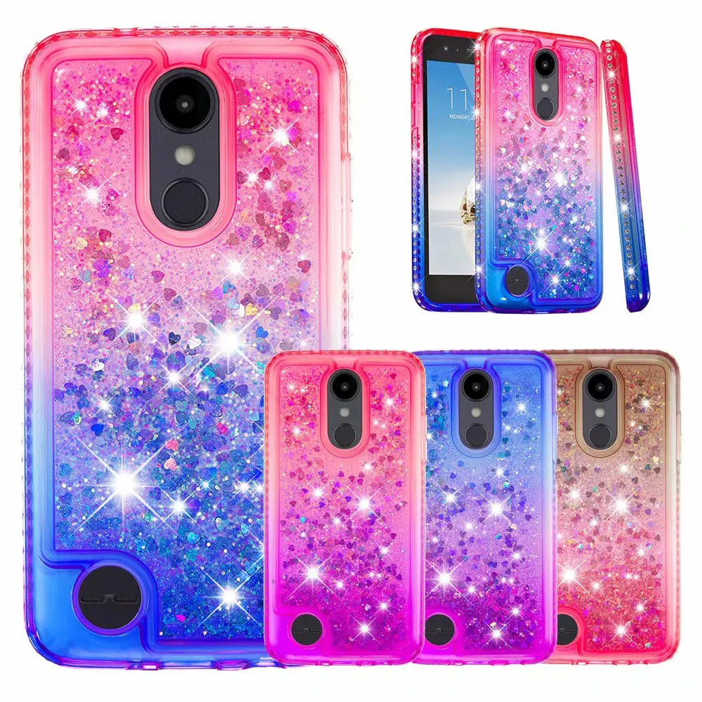 

For LG K8 2018 Rhinestone Diamond Bling Liquid Quicksand Soft Silicone phone case for LG K8 2018 / K9