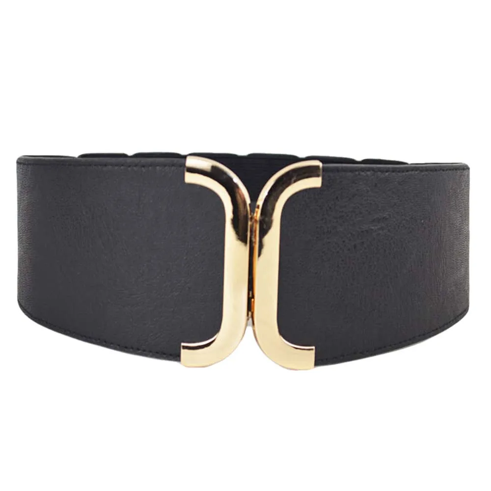 

Women Artificial Leather Wide Belt Female Elastic Strap Ladies Brief Wide Waistband Dress Adornment For Woman #9
