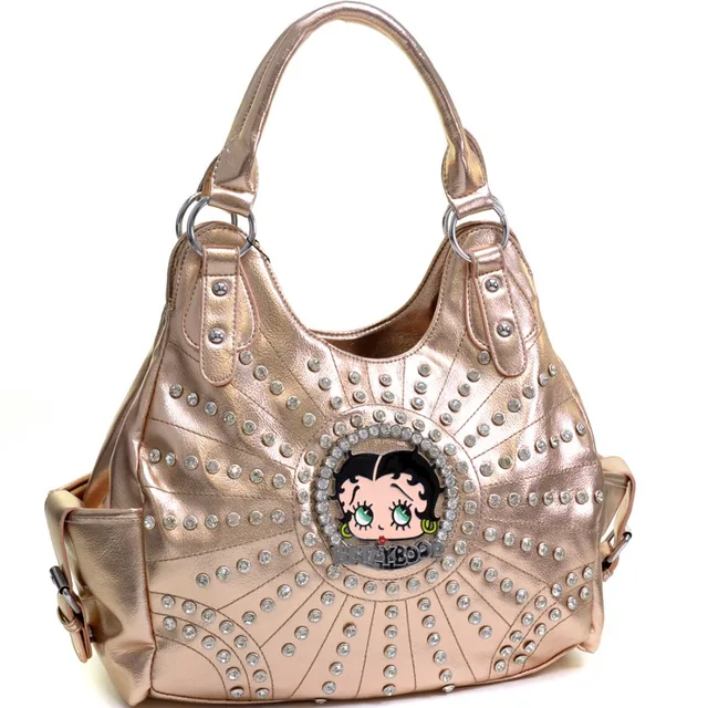 Betty Boop Rhinestone And Multi Studs Shoulder Bag Designer Inspired Betty Boop Rhinestone And Multi Studs Shoulder Bag Designer Inspired High Quality Women Leather Handbags With