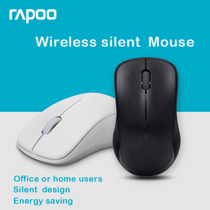 Rapoo1680 Бесшумная Беспроводная оптическая мышь для ноутбука USB Кнопка отключения