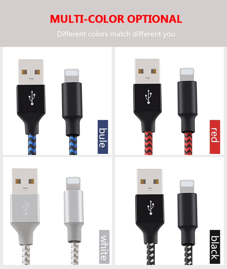 NOHON Nylon Charger Cable Quick Charging For iPhone X 10 8 7 6 5 Plus For iPad Mini IOS 9 10 11 Phone Lighting Charge Cables 1M (12)