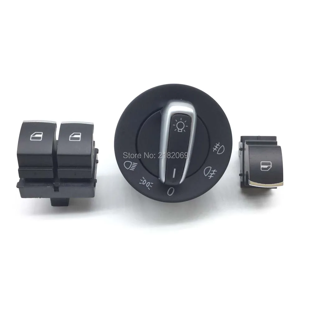 Chrome Window Headlight Switch For Vw Eos Golf Ribbit Mk5 Mk6 R32 Gti