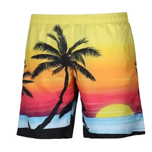 Новые летние мужские пляжные плавательные шорты для серфинга мужские спортивные штаны с принтом Мужские шорты для плавания Sanya быстросохнущие