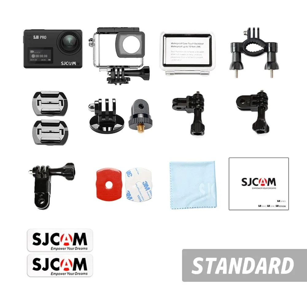 SJCAM-SJ8 프로 액션 카메라, 1296P 4K 30fps/60fps 스포츠 DV 원격 제어 헬멧 카메라 전체 옵션 패키지