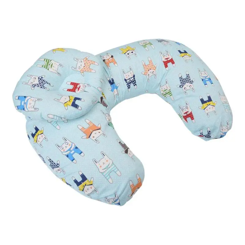 Детские подушки для кормления u-образная поддержка головы Грудное вскармливание мягкий хлопок милый Материнство поясная подушка - Color: Blue