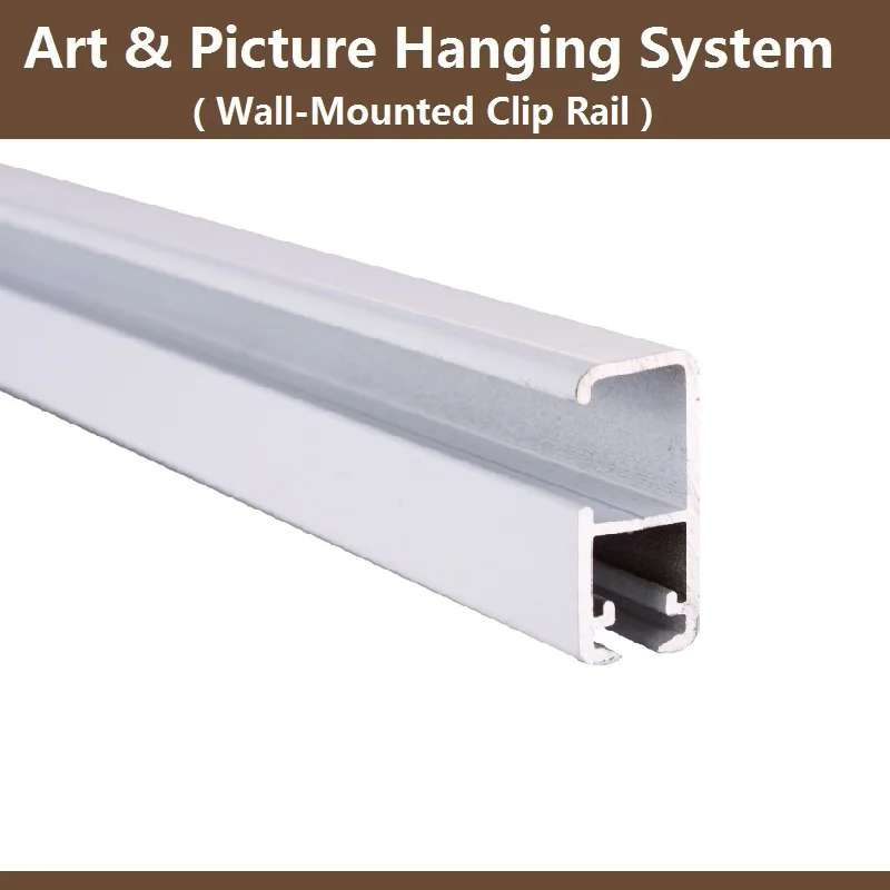 Art And Picture Hanging System Clip Rail Track Wall Mounted Rail