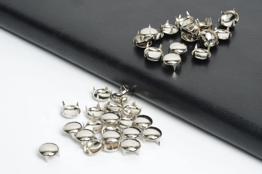 100 шт 10 мм серебряные круглые шпильки гвоздики заклепки Спайк для рукоделия Швейные заклепки, Швейные аксессуары для одежды