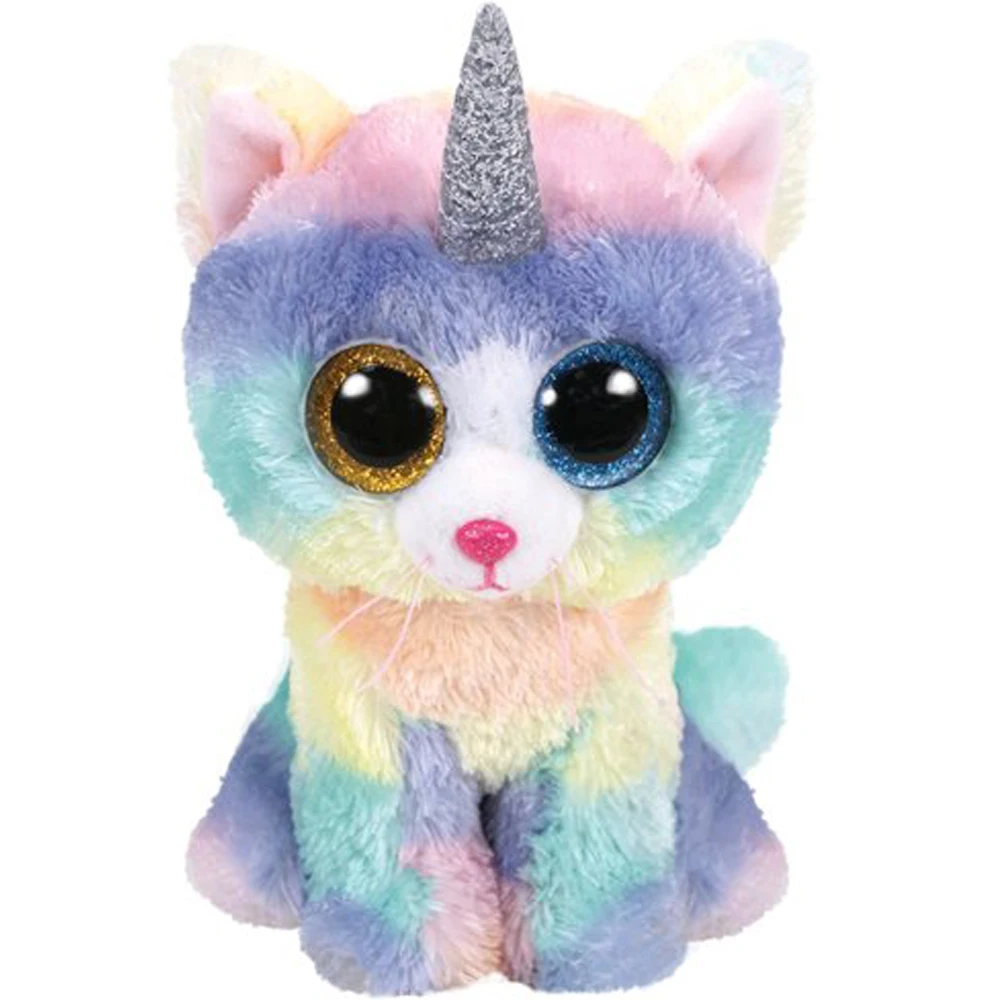 Ty Beanie Boos 6&15cm Heather the Cat Unicorn Sheep bat Plush Regular Soft Big-eyed Stuffed Animal Kitty Collection Doll Toy Ty Beanie Boos 6&15cm Heather the Cat Unicorn Sheep bat Plush Regular Soft Big-eyed Stuffed Animal Kitty Collection Doll Toy