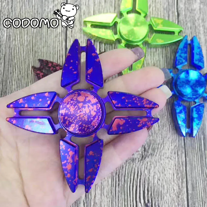 

Four Crabs Crystal finger Spinner 2017 Aluminum Alloy material bright color hand spinner fidget metal spinner focus adult toy