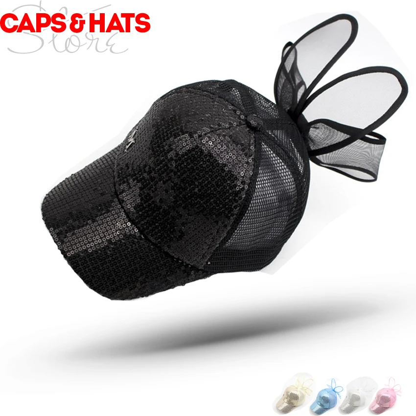 2019 SummerSequins Бейсбол шляпа уши кролика для детей Кепки Casquette Ny бейсболка мальчиков и