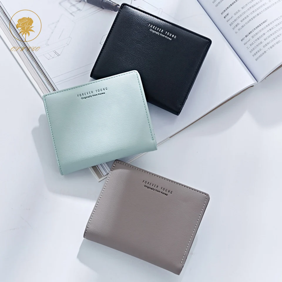 

OSWEGO Wallet Female For Coins Short Wallet Women Leather Zipper Coin Purses Portefeuille Clip for Wallet Ladies Card Bag
