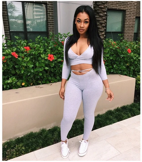 2018 Summer Style Crop Top And Long Pants Set Women Two