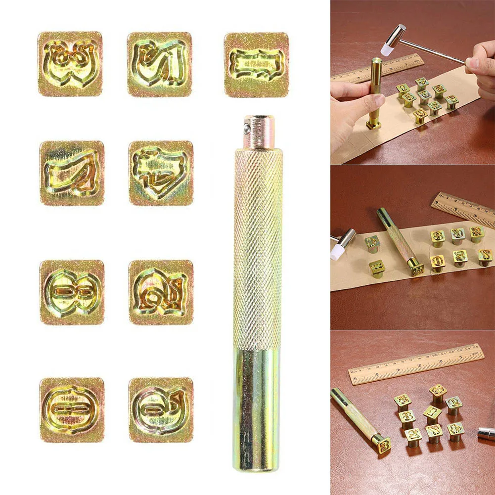 

Carving Leather Punch Rod Tools Kit Digital Number Durable DIY Craft Handmade Hogard