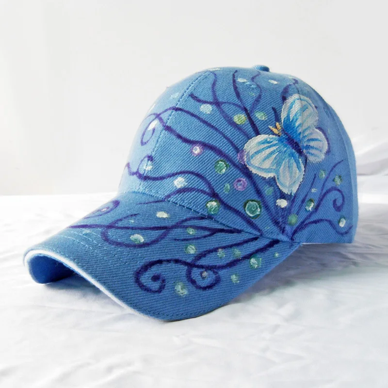 

High Quality 2018 Brand Fashion Flowers Butterfly printing Baseball Cap Women' hats Lady Adjustable Sunwear Hat Female