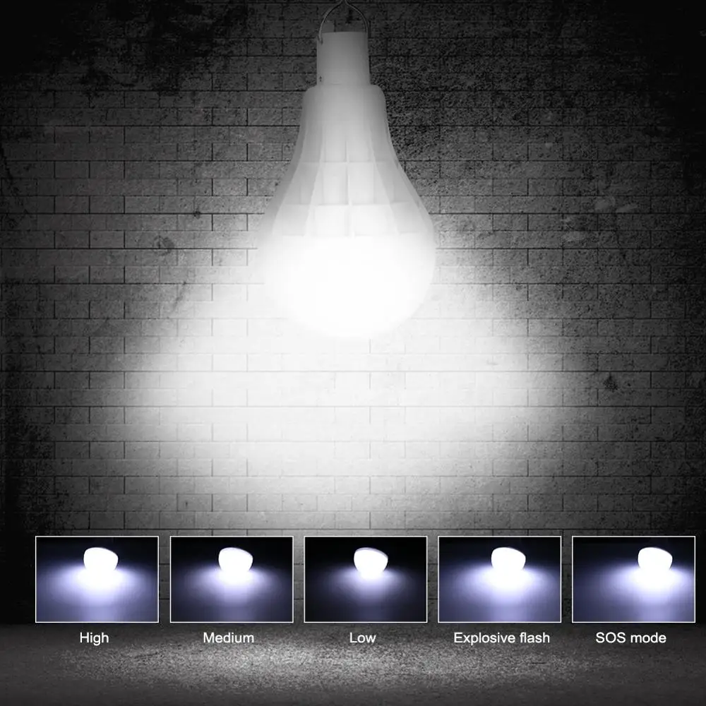 Светодиодная лампа с аккумулятором 5 режимов 30 Вт USB зарядка фонарь для кемпинга