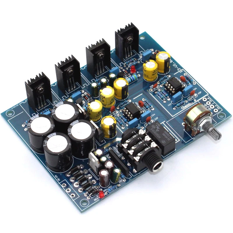 Headphone Amplifier Board NE5532 BD139 BD140 for 32-600 Ohm Speaker AC 12V-0-12V or AC15V-0-AC15V Headphone Amplificador