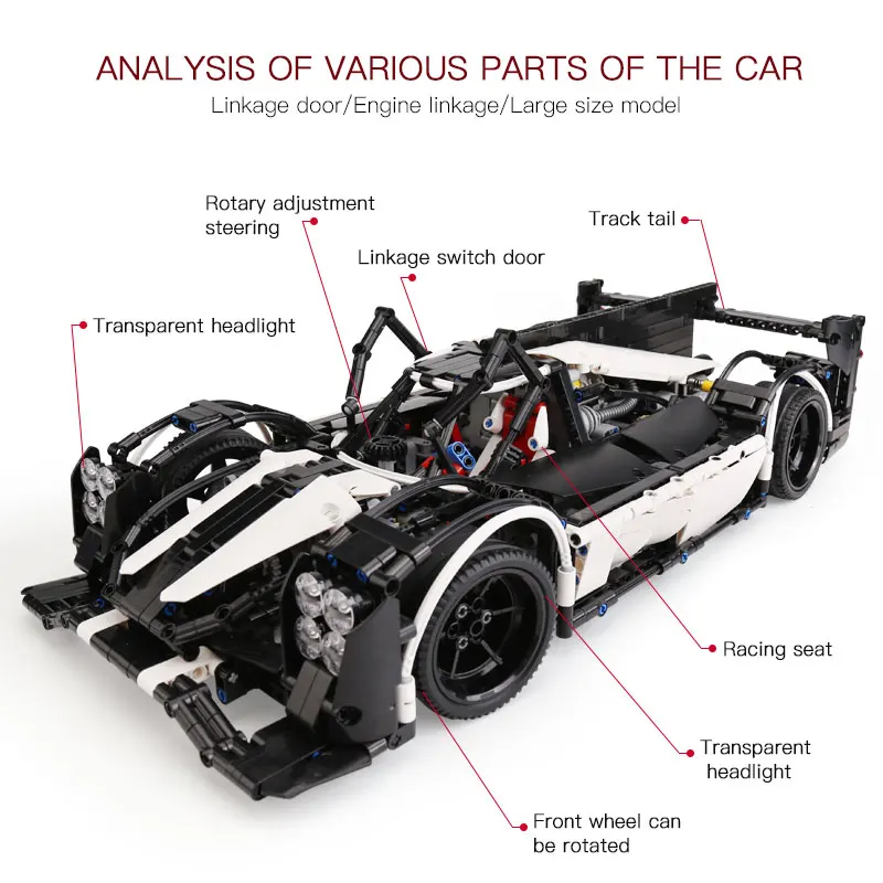 Technic Series 23018 MOC Hybrid Le Mans Супер гоночный автомобиль Чемпион строительные блоки наборы совместимые части игрушек 5530